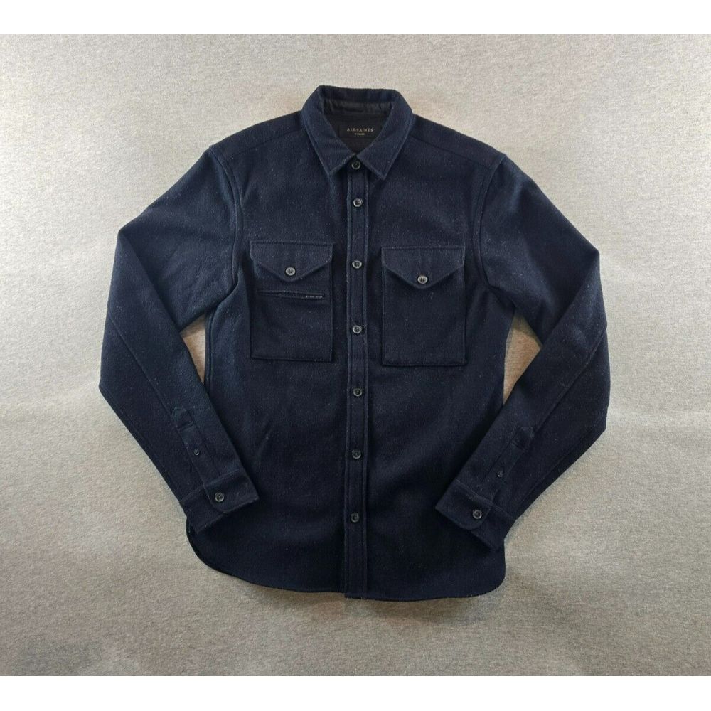 Theory Men's Wool Field Shirt Jacket Shaket Navy Blue Gorpcore L/S X-Small XS